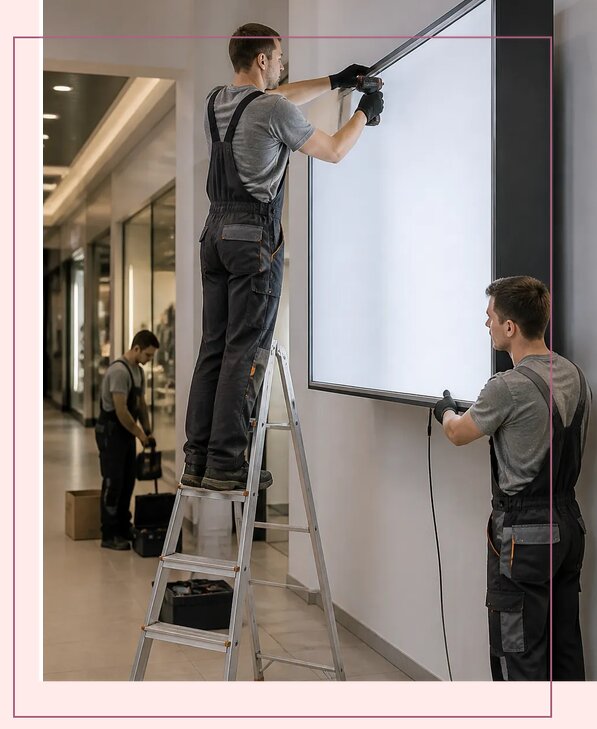 Изготовление лайтбоксов для торгового центра в Лысьве