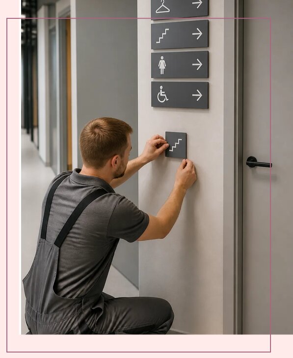 Изготовление навигационных табличек для бизнеса в Лысьве